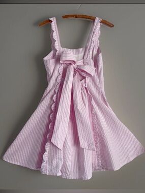 light pink strapless dress Genevie Strapless Bow Bust Mini Dress Light Pink main image 1